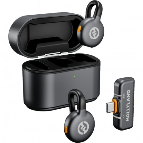 Hollyland juhtmevaba rinnamikrofon LARK M2S Duo USB-C pistikuga, kosmosehall