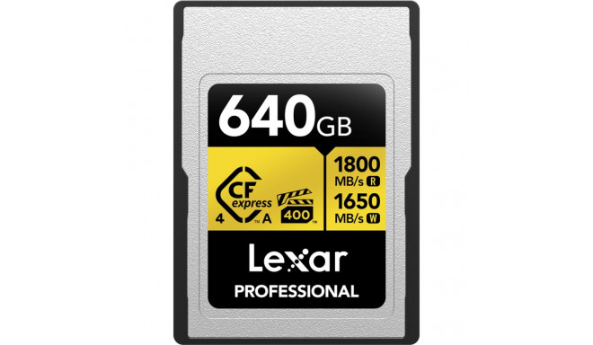 Lexar CFexpress 4.0 Pro Gold, VPG400, R1800/W1650 (Type A) 640GB