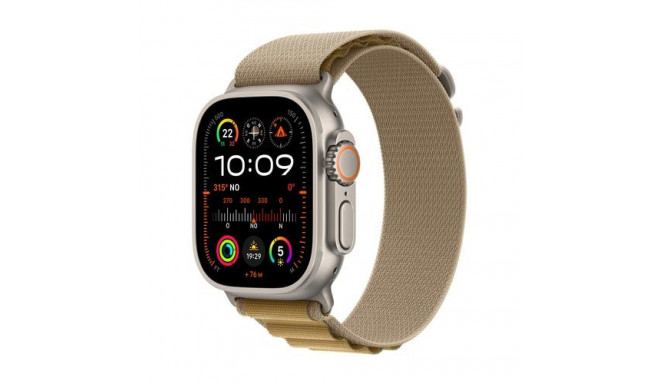 Apple Watch Ultra 2 GPS + Cellular 49mm Natural Titanium Case with Tan Alpine Loop - Small