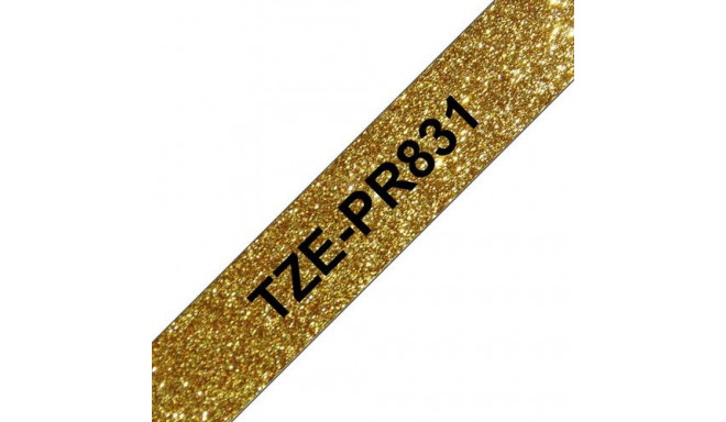 Brother TZE-PR831 label-making tape Black on gold