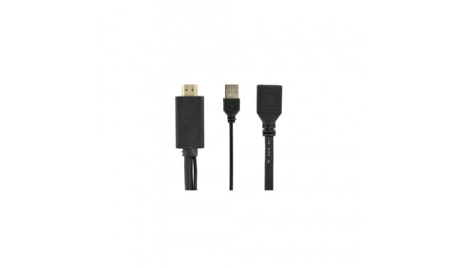 Gembird A-HDMIM-DPF-01 video cable adapter 0.1 m HDMI Type A (Standard) DisplayPort + USB Type-A Bla