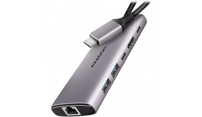 AXAGON HMC-6G2L 2x USB-A 10Gbps, 1x USB-C 10Gbps, 4K/60Hz HDMI, RJ-45, USB 3.2 Gen 2 hub, PD 100W, 1