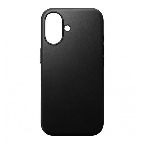 Kaitseümbris Modern Leather, Apple iPhone 16, must, naturaalsest nahast, MagSafe ühilduv, Nomad