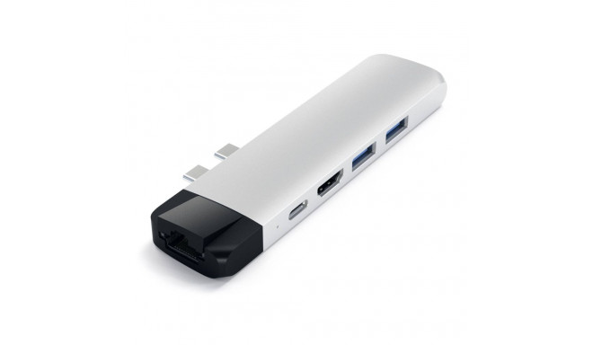 Satechi USB Type-C Pro Hub 4K HDMI and Ethernet -adapteri, Silver
