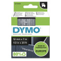 Dymo D1 teip 12 mm x 7 m, valge läbipaistval taustal