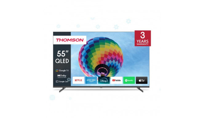 TV Set|THOMSON|55"|4K/Smart|QLED|3840x2160|Wireless LAN|Bluetooth|Google TV|Dark Grey|55QG4S14