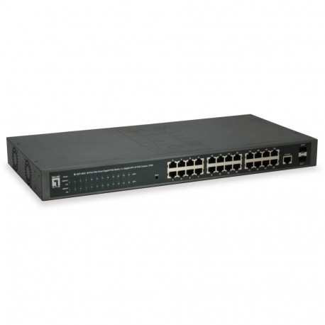 "Switch 24x GE GEP-2652 2xGSFP 19"" 370W 24xPoE+"