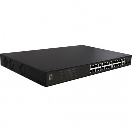 "Switch 24x GE GEP-2821 2xGE 2xGSFP 19"" 390W 24xPoE+"
