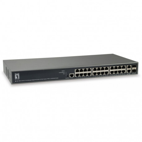 "Switch 26x GE GEP-2682 2xGSFP 19"" 370W 24xPoE"