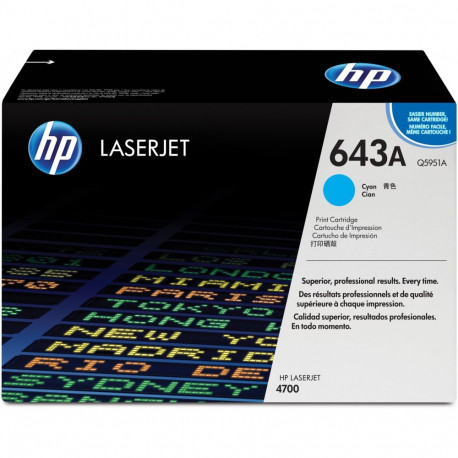 "HP 643A original Colour LaserJet Toner cartridge Q5951A cyan standard capacity 10.000 pages 1-pack"