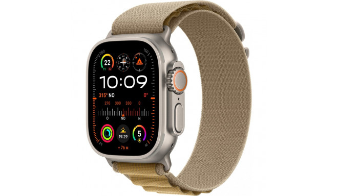 "APPLE Watch Ultra 2 GPS + Cellular 49mm Natural Titanium Case with Tan Alpine Loop - Medium"