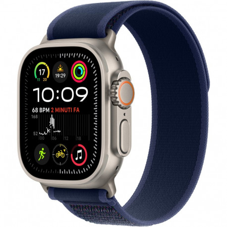 "APPLE Watch Ultra 2 GPS + Cellular 49mm Natural Titanium Case with Blue Trail Loop - M/L"