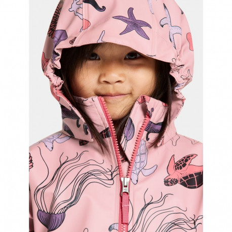 Vihmakomplekt Didriksons Waterman Print Kids 10 roosa/kirju - 110