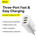 Baseus Compact Charger 3U 17W EU valge