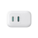 Joyroom JR-TCF12 mains charger 2x USB-C 20W PD | QC 3.0 - white