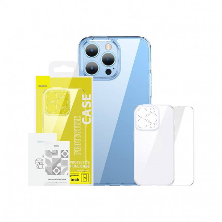 Baseus SuperCeramic läbipaistva klaasi ümbris ja karastatud klaasi komplekt iPhone 14 Plus'ile
