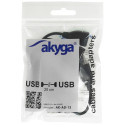 Akyga Хаб USB AK-AD-13 2.0 4 порта черный 15 см