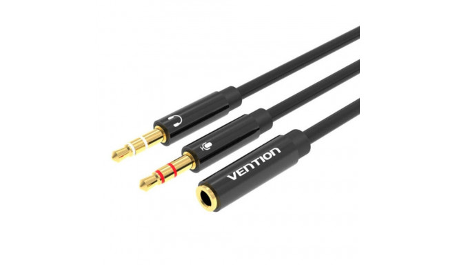 2x 3.5mm Male to 4-Pole Female 3.5mm Audio Cable 0.3m Vention BBTBY Black