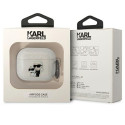 Karl Lagerfeld 3D Logo NFT Karl and Choupette TPU Glitter Case for Airpods 3 White