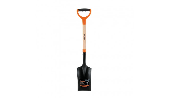 Truper trenching spade with wooden shaft and wide D-grip handle, 106cm