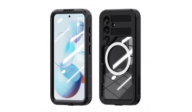 Case for Samsung S25 Shellbox MARS waterproof with metal ring black