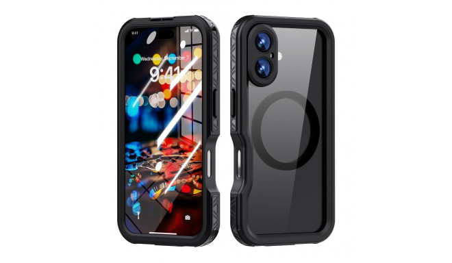 Case for iPhone 16 Shellbox GT waterproof MagSafe compatible black