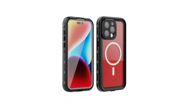 Case for iPhone 15 PRO MAX Shellbox DOT waterproof MagSafe compatible black