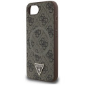 GUESS case for IPHONE 16e compatible with MagSafe GUHMPSE4P4TDPW (PU 4G RingTriangle Logo) brown
