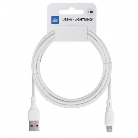 Cable USB A to Lightning Blue Star 2,4A ECO 1 m PJ68-24-2.4 white