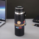 Water bottle with with display LED showing temperature 1000 ml black