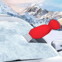 Car snow scraper with glove red