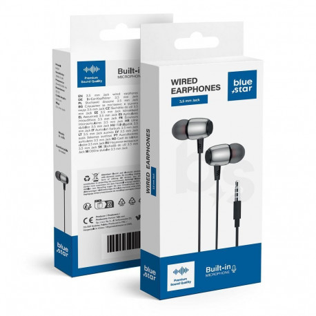 Wire earphones Jack 3,5 mm Blue Star M09 1,2 m black