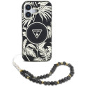 GUESS case for IPHONE 16 compatible with MagSafe GUHMP16SHPCTPLSK (IML Palm Trees Triangle W/ Pearl 