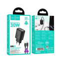 HOCO wall charger Type C + cable Type C to Lightning PD QC 30W N62 black