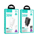 HOCO wall charger Type C + cable Type C to Lightning PD QC 30W N62 black