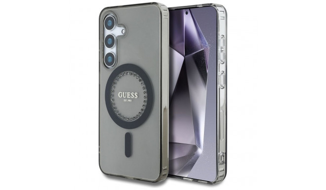 GUESS case for SAMSUNG S25 GUHMS25SPFTDTEK (Magnetic IML Rhinestones) black