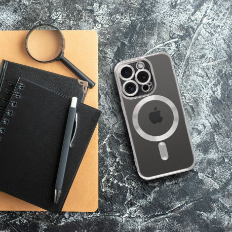 Case for iPhone 16 PRO Electro Mag Cover compatible with MagSafe titanium