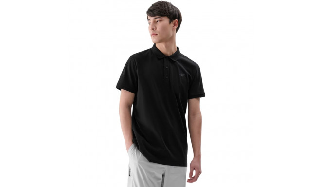 Koszulka męska polo 4F M367 głęboka czerń 4FWMM00TPTSM367 20S  2XL