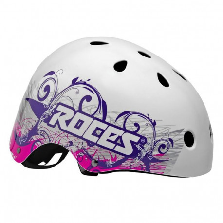 Roces kiiver Tattoo Aggressive 301418 002 L, matt valge-lilla