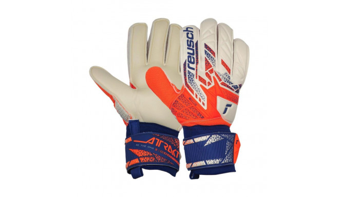 Rękawice bramkarskie Reusch Attrakt Solid biało-pomarańczowe 5570516 2500  10