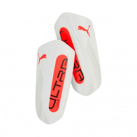 Ochraniacze piłkarskie Puma Ultra Light Strap biało-pomarańczowe 30992 01  L