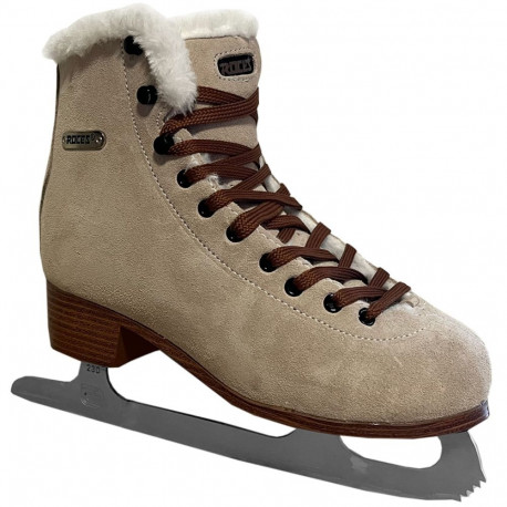 Łyżwy figurowe Roces Suede Eco-Fur beżowo-brązowe 450702 00001 41