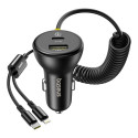 Baseus car charger USB-C - USB-C 60W black with USB-C - Lightning cable