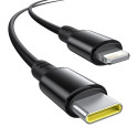 Baseus car charger USB-C - USB-C 60W black with USB-C - Lightning cable