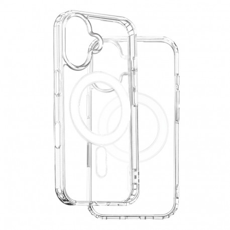 Anti Shock 1,5 mm Mag case for iPhone 16 Pro Max 6,9" transparent big hole + button