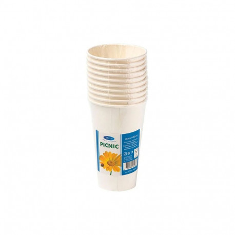 Papptopsid SMILE 240ml valge 10tk