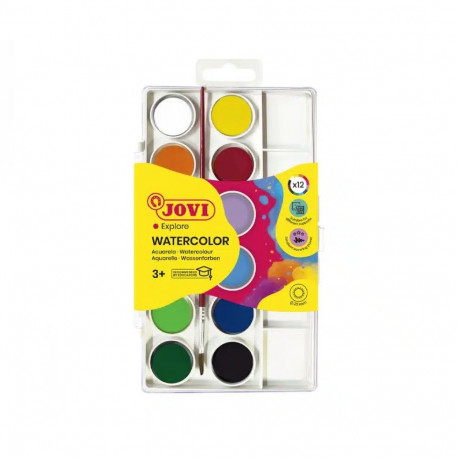 Akvarellvärvid JOVI 12 värvi +pintsel