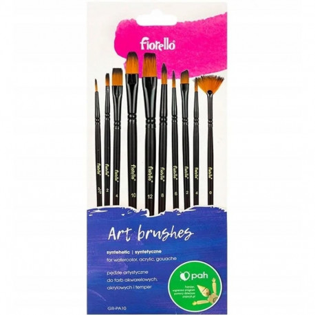 Brushes artistic, nylon bristle 10pcs GR-PA10 FIORELLO