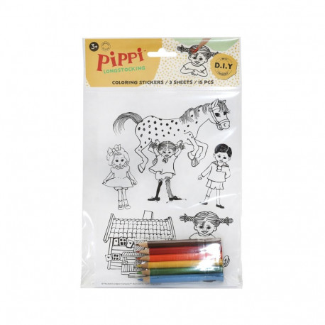 PIPPI Coloring stickers 3 sheets