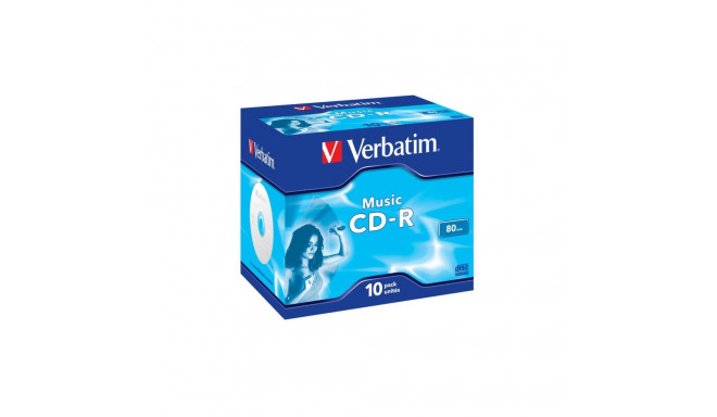 VERBATIM CD-R 80MIN MUSIC JEWEL CASE*10 43365